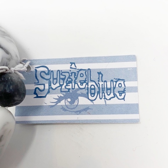 Suzie Blue Grey and White Marble Beaded Bracelet - Picture 4 of 5